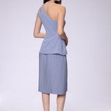 One Shoulder Pleated Dress