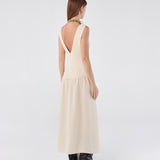 Deep V-Back Midi Dress