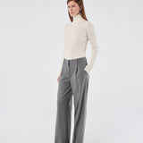 Tailored Wide-Leg Viscose Trousers