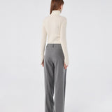 Tailored Wide-Leg Viscose Trousers