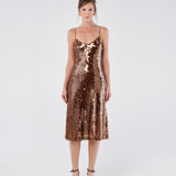 V-Neck Sequin Slip Dress