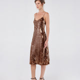 V-Neck Sequin Slip Dress