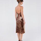 V-Neck Sequin Slip Dress