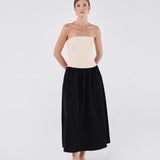 Strapless Contrast Dress