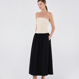 Strapless Contrast Dress