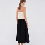 Strapless Contrast Dress