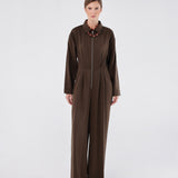 Lyocell Zip-Front Jumpsuit