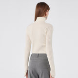 Ribbed Wool Turtleneck Sweater