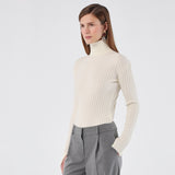 Ribbed Wool Turtleneck Sweater