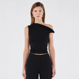 Asymmetric Twisted Shoulder Top