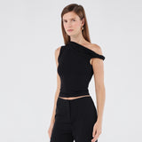 Asymmetric Twisted Shoulder Top