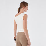 Asymmetric Twisted Shoulder Top