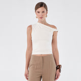 Asymmetric Twisted Shoulder Top