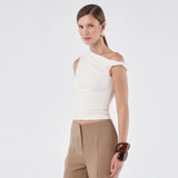 Asymmetric Twisted Shoulder Top